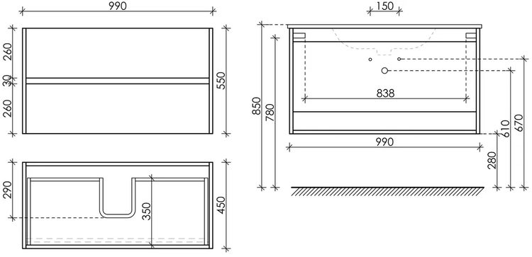 Тумба для раковины Sancos Urban UR100W