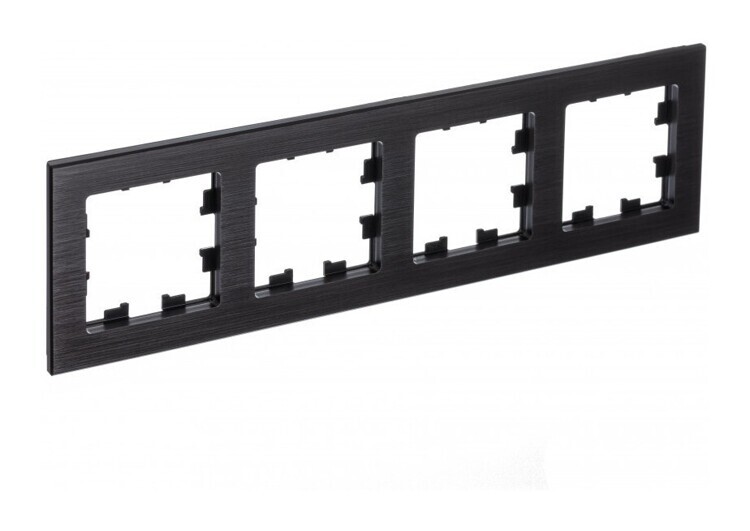 Рамка на 4 поста Schneider AtlasDesign Nature ATN312304, алюминий, оникс